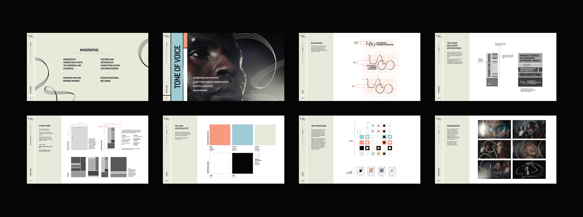 洛杉磯管弦樂隊LACO視覺形象設計,vi設計